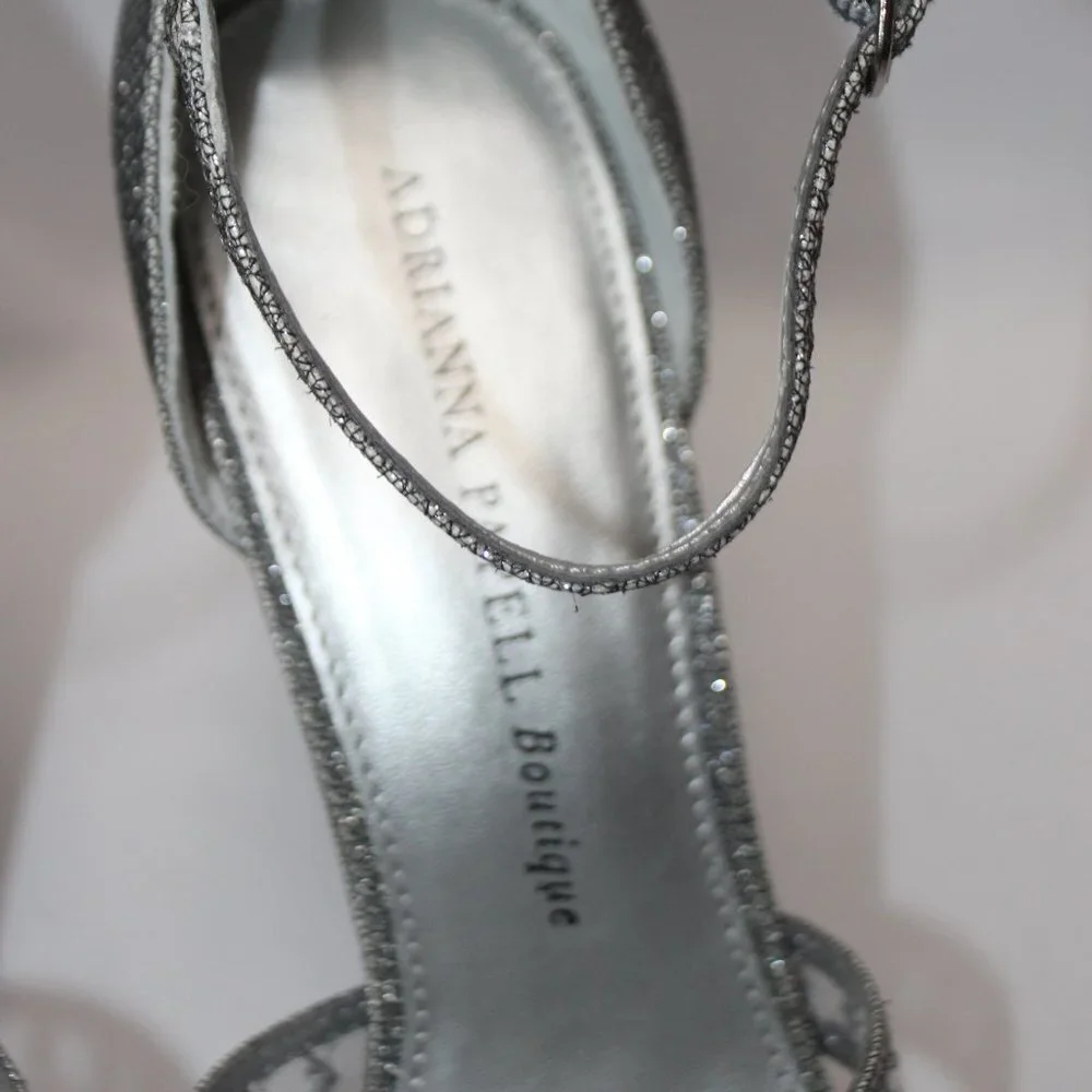 Adrianna Papell Boutique Silver Sparkle Platforms